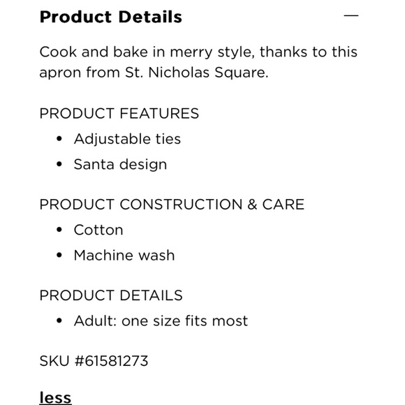 Santa adult apron $29.99 nwt - Picture 2 of 5